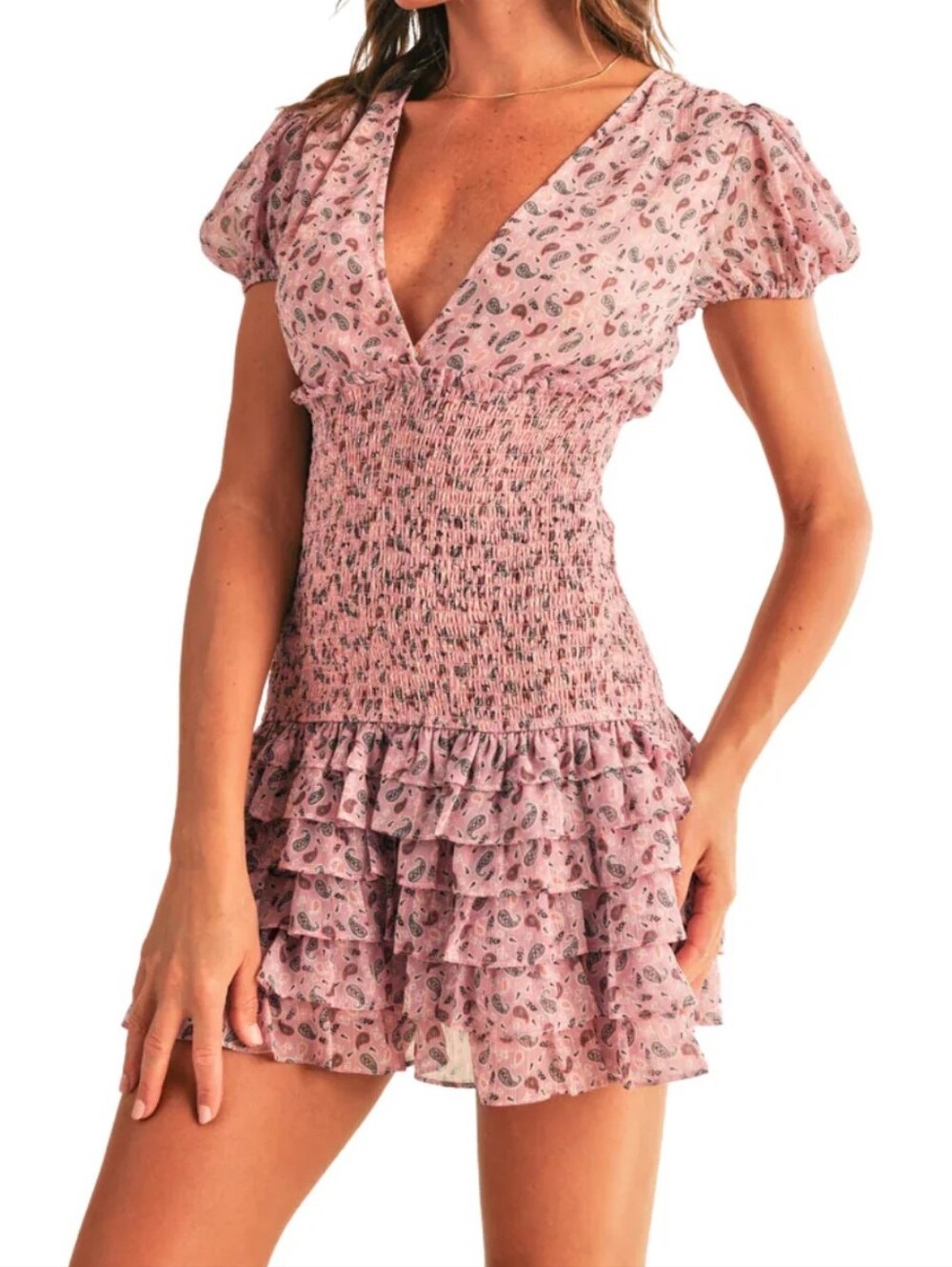 NWT Reset Floral Priscilla Pink PAISLEY BANDANA PRINT DRESS Medium Firm Price
